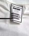 Dolce & Gabbana White Lion Crown Logo Cotton Crewneck T-shirt