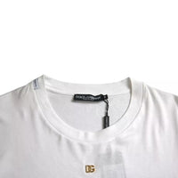 Dolce & Gabbana White Logo Cotton Round Neck Short Sleeves T-shirt