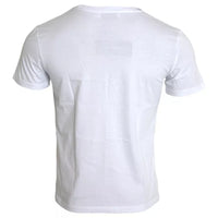 Dolce & Gabbana White Logo Print Cotton Crew Neck Mens Top T-shirt