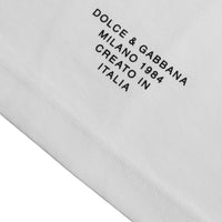 Dolce & Gabbana White Logo Print Cotton Crewneck Men T-shirt