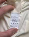 Dolce & Gabbana White Short Button Closure Silk Top T-shirt