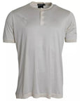 Dolce & Gabbana White Short Button Closure Silk Top T-shirt