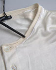 Dolce & Gabbana White Short Button Closure Silk Top T-shirt
