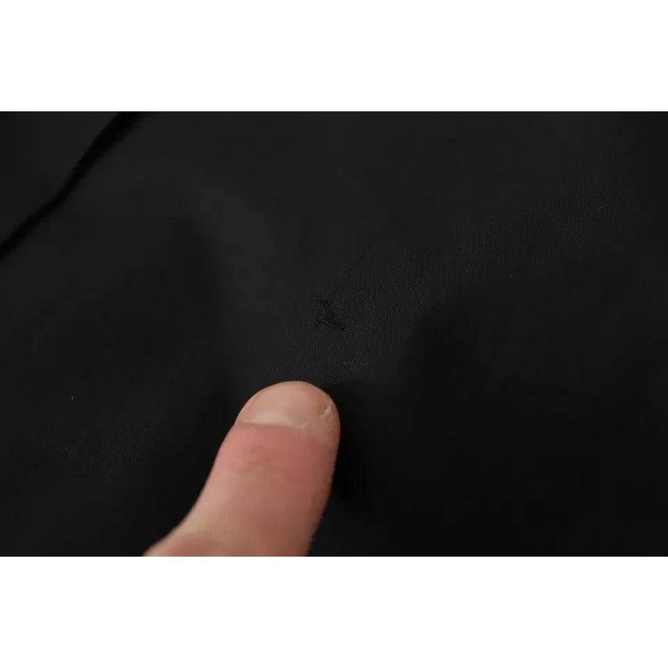 Dolce &amp; Gabbana Black Cotton Collared Formal Dress Shirt Top