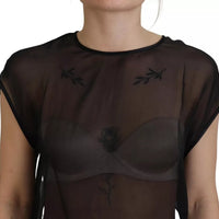 Dolce & Gabbana Black Mesh Transparent Blouse Pullover Top