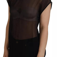 Dolce & Gabbana Black Mesh Transparent Blouse Pullover Top