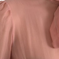 Dolce & Gabbana Pink Long Sleeves Ascot Collar Top Blouse