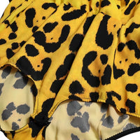 Dolce & Gabbana Yellow Leopard Print Long Sleeves Top Blouse