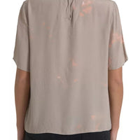 Dolce & Gabbana Brown Round Neck Short Sleeve Blouse Top