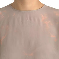 Dolce & Gabbana Brown Round Neck Short Sleeve Blouse Top