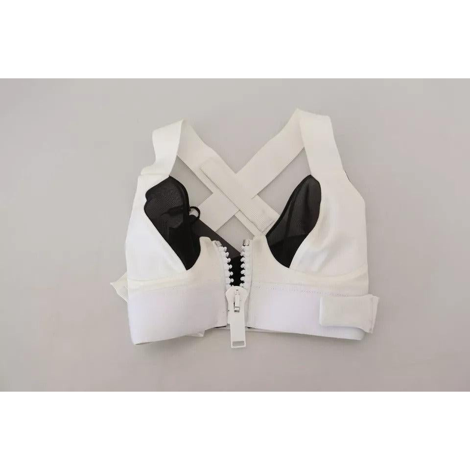 Dolce &amp; Gabbana White Viscose Sleeveless Cropped Bustier Top