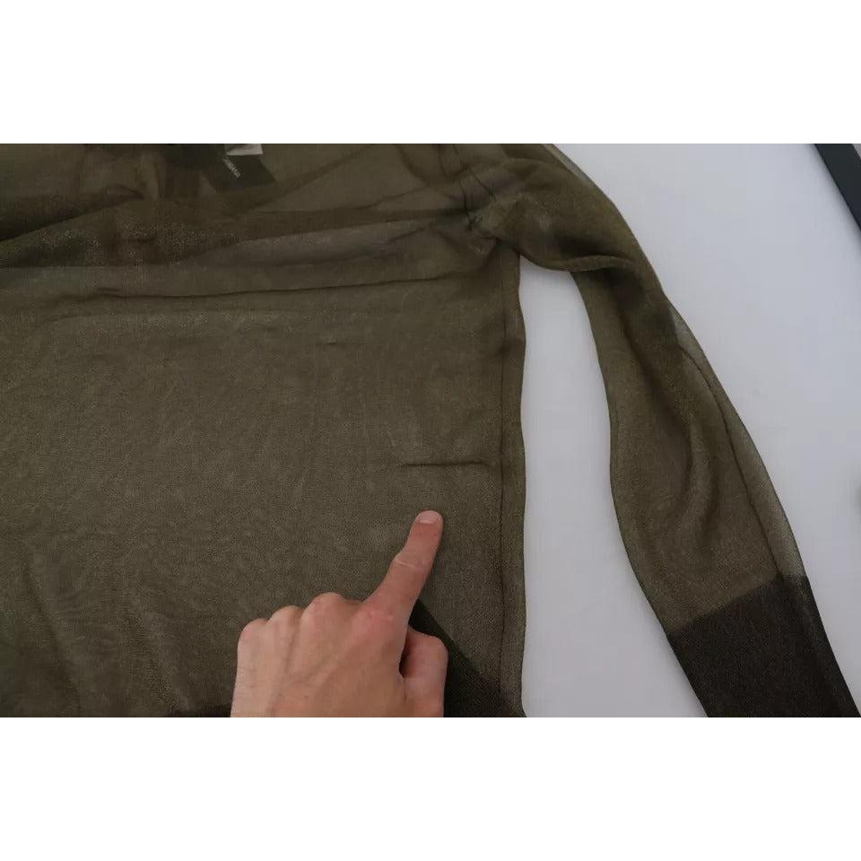 Dolce &amp; Gabbana Black Transparent Crewneck Long Sleeves Top
