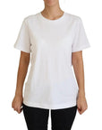 Dolce & Gabbana Optical White Printed Short Sleeves Top