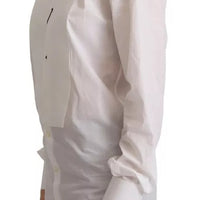 Dolce & Gabbana White Cotton Dress Collared Long Sleeves Shirt Top