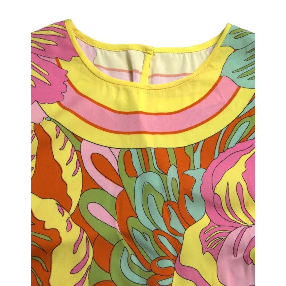 Dolce &amp; Gabbana Multicolor Floral Silk Sleeveless Tank Top