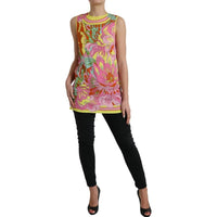 Dolce & Gabbana Multicolor Floral Silk Sleeveless Tank Top