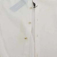 Dolce & Gabbana White Blouse Ascot Collar Shirt Silk Top