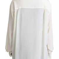 Dolce & Gabbana White Blouse Ascot Collar Shirt Silk Top