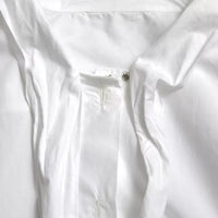 Dolce & Gabbana White Cotton Ascot Collar Long Sleeves Top