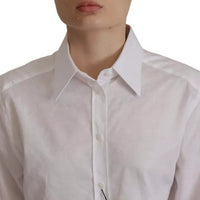 Dolce & Gabbana White Cotton Collared Formal Dress Shirt Top