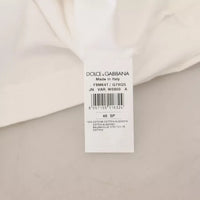 Dolce & Gabbana White Striped Short Sleeves Pullover Top