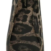 Dolce & Gabbana Brown Leopard Ballerina Flats Leather Shoes