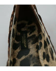 Dolce & Gabbana Brown Leopard Silk Ballerina Flats Shoes