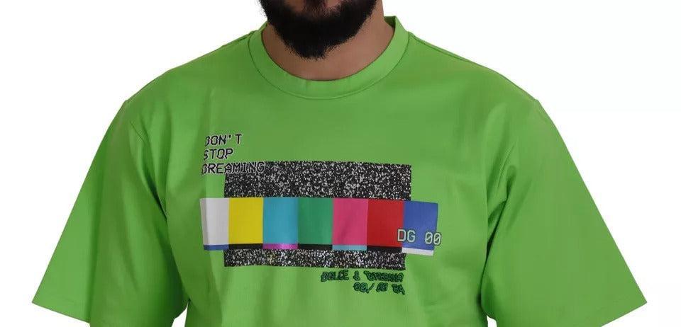 Dolce &amp; Gabbana Green Cotton DG CHANNEL Top T-shirt