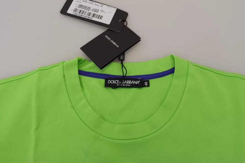 Dolce &amp; Gabbana Green Cotton DG CHANNEL Top T-shirt
