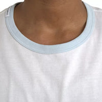 Dolce & Gabbana White Cotton Round Neck Short Sleeve T-shirt