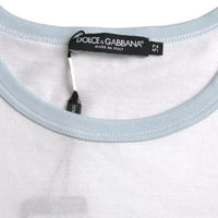 Dolce & Gabbana White Cotton Round Neck Short Sleeve T-shirt