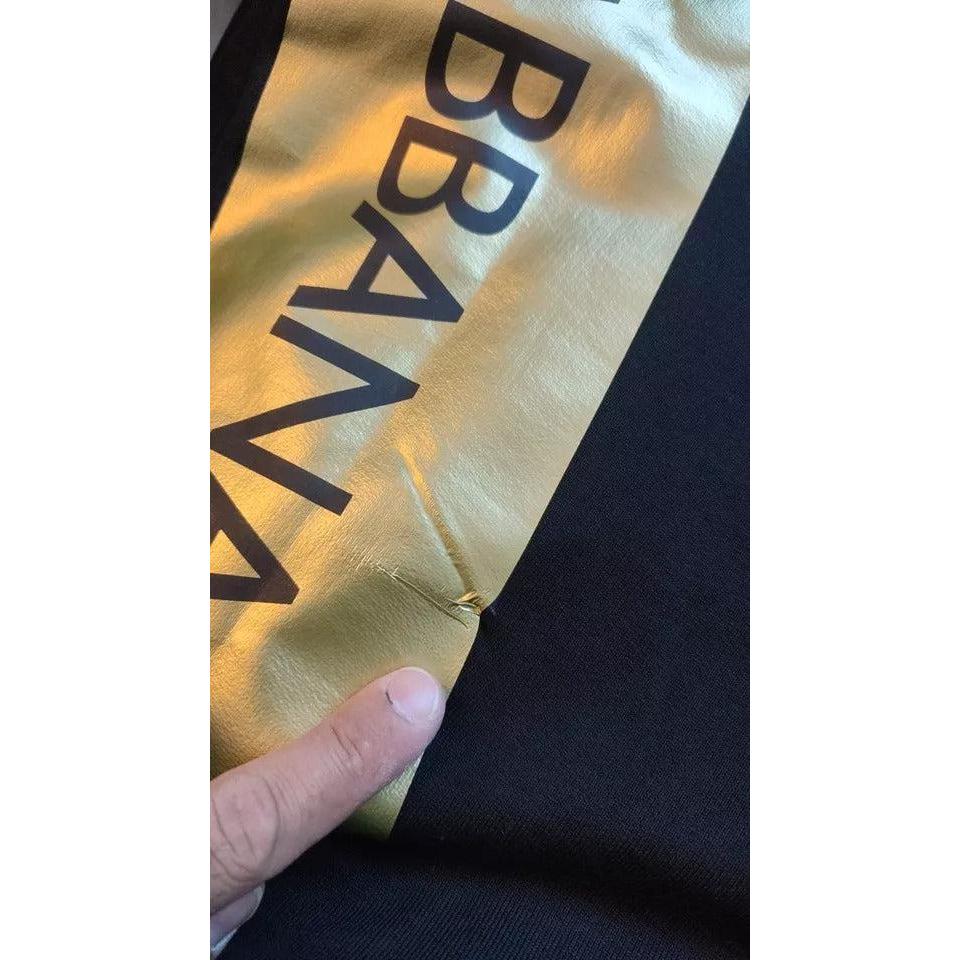 Dolce &amp; Gabbana Black Gold Hooded Cotton Mens Pullover Sweater