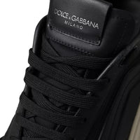 Dolce & Gabbana Black Leather DAYMASTER Mens Sneakers Shoes