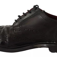 Dolce & Gabbana Black Leather Brogue Oxford Dress Shoes