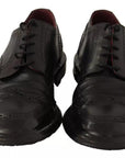 Dolce & Gabbana Black Leather Brogue Oxford Dress Shoes