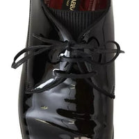 Dolce & Gabbana Black Patent Leather Derby Dress Shoes