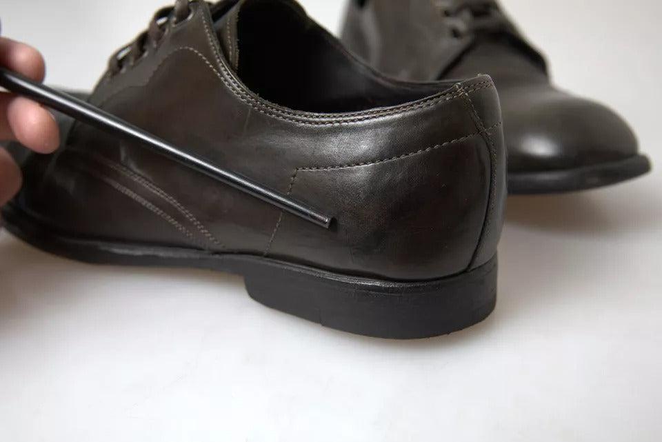Dolce &amp; Gabbana Green Leather Mens Formal Dress Shoes