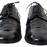 Dolce & Gabbana Black Polished Leather Formal Dress Shoes