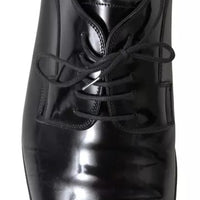 Dolce & Gabbana Black Polished Leather Formal Dress Shoes