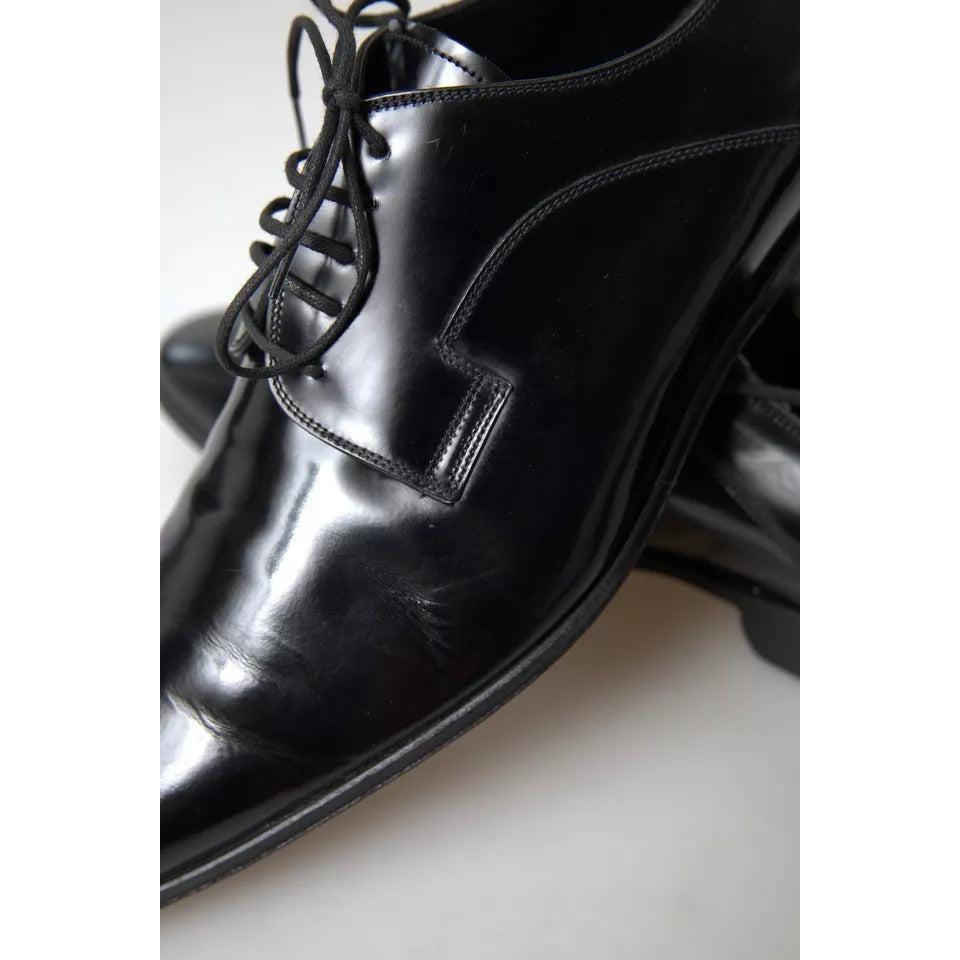 Dolce &amp; Gabbana Black Polished Leather Formal Dress Shoes