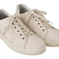 Dolce & Gabbana White Casual Leather Logo Men Sneakers Shoes