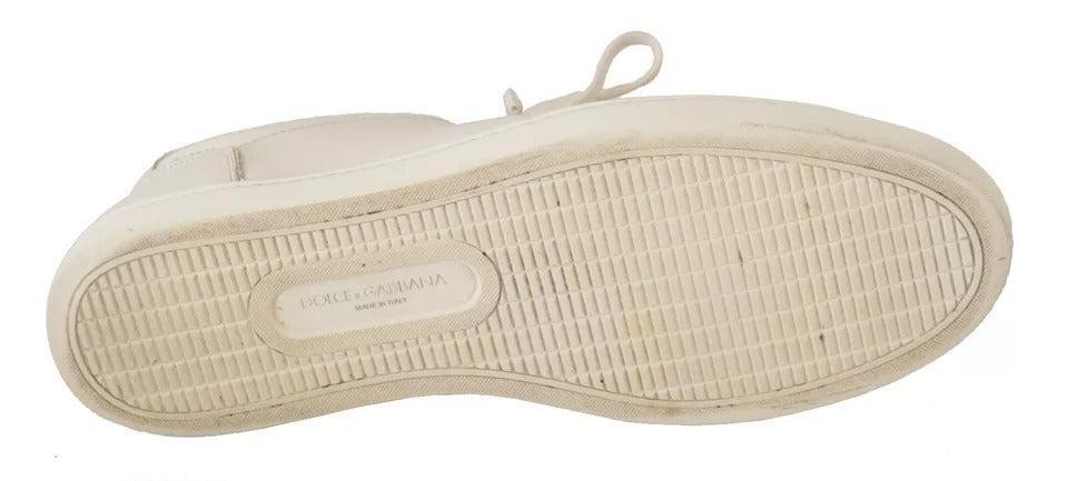 Dolce &amp; Gabbana White Casual Leather Logo Men Sneakers Shoes