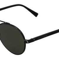 Dolce & Gabbana Matte Black Steel Frame Green Lens DG2245 Sunglasses