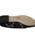 Dolce & Gabbana Black Floral Lace Loafers Flats Shoes