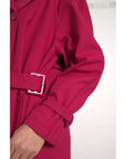 Dolce & Gabbana Dark Pink Double Breasted Trench Coat Jacket