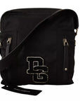 Dolce & Gabbana Black Nylon Leather DG Logo Patch Messenger Cross Body Bag