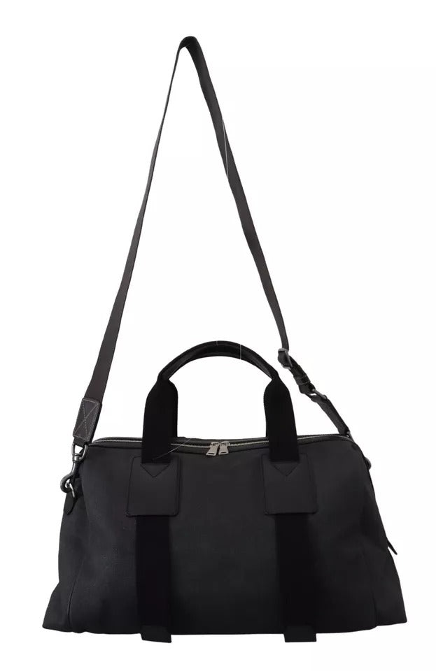 Dolce &amp; Gabbana Black Gray Holdall Tote Men Hand Shoulder Bag