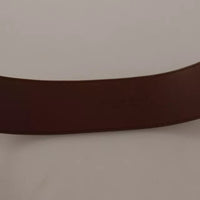 Dolce & Gabbana Brown Wide Waist Leather Gold Oval Metal Buckle Belt