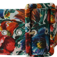 Dolce & Gabbana Multicolor Carretto Fabric Wide Waist Belt