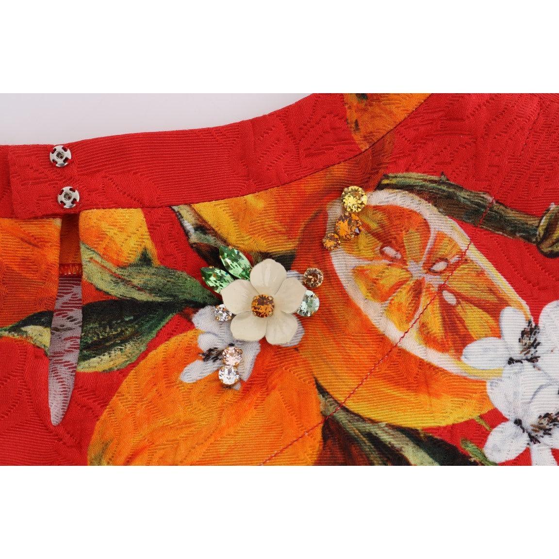Dolce &amp; Gabbana Embellished Crepe Blouse with Blossom Print